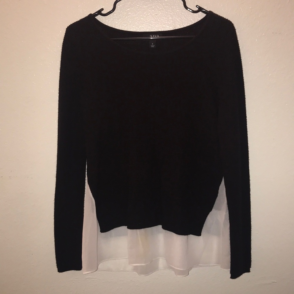 Black Sweater w/ Chiffon Peekaboo